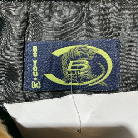 Vintage Y2K 200's style Denim Afghan Coat with Faux Fur Details - Picture 4 of 4